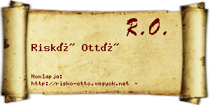 Riskó Ottó névjegykártya